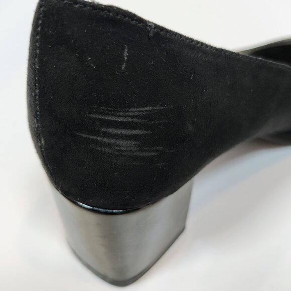 Bandolino Women's 8M Black Suede Chunky Heel Pumps - Picture 8 of 10